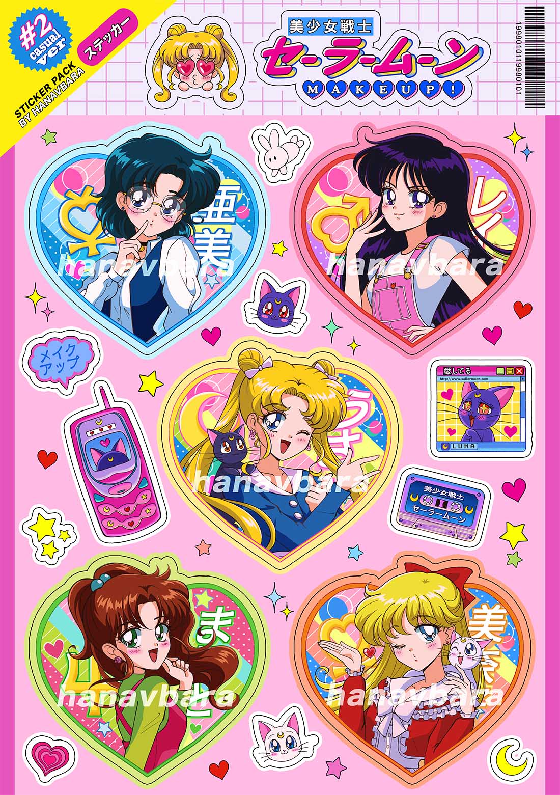 ✧ Sailor Moon 'Make up!' Stickers ✧